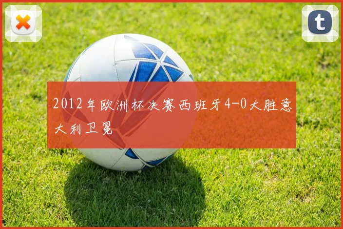 2012年欧洲杯决赛西班牙4-0大胜意大利卫冕